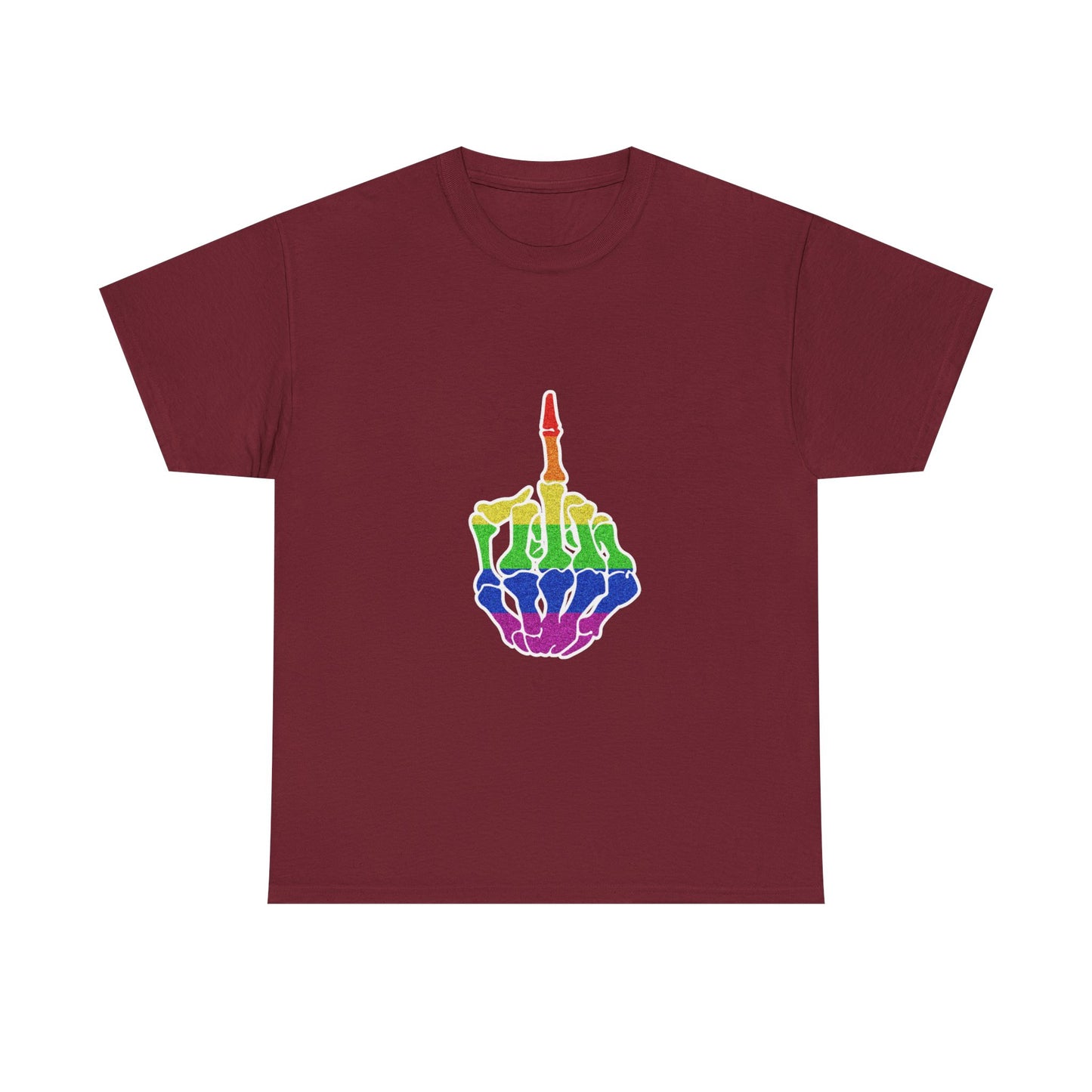 Rainbow Rebellion Skeleton Hand Unisex Cotton Top