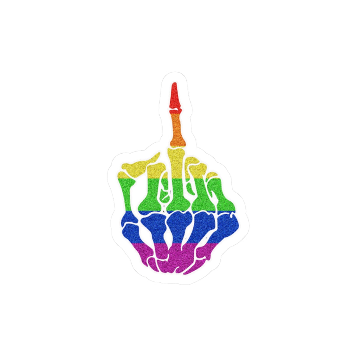 Pride Kiss-Cut Stickers | Rainbow Rebellion Skeleton Hand, Laptop Decal, Not a Phase, Colorful Vinyl Art, Pride Gifts, Self-Expression Stickers