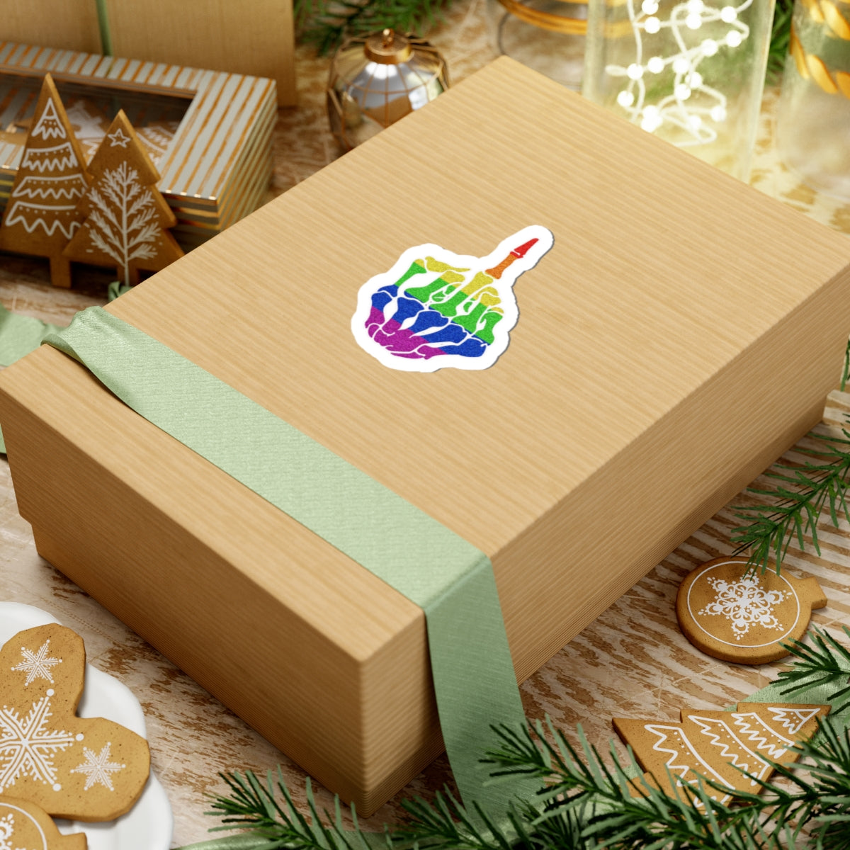 Pride Kiss-Cut Stickers | Rainbow Rebellion Skeleton Hand, Laptop Decal, Not a Phase, Colorful Vinyl Art, Pride Gifts, Self-Expression Stickers