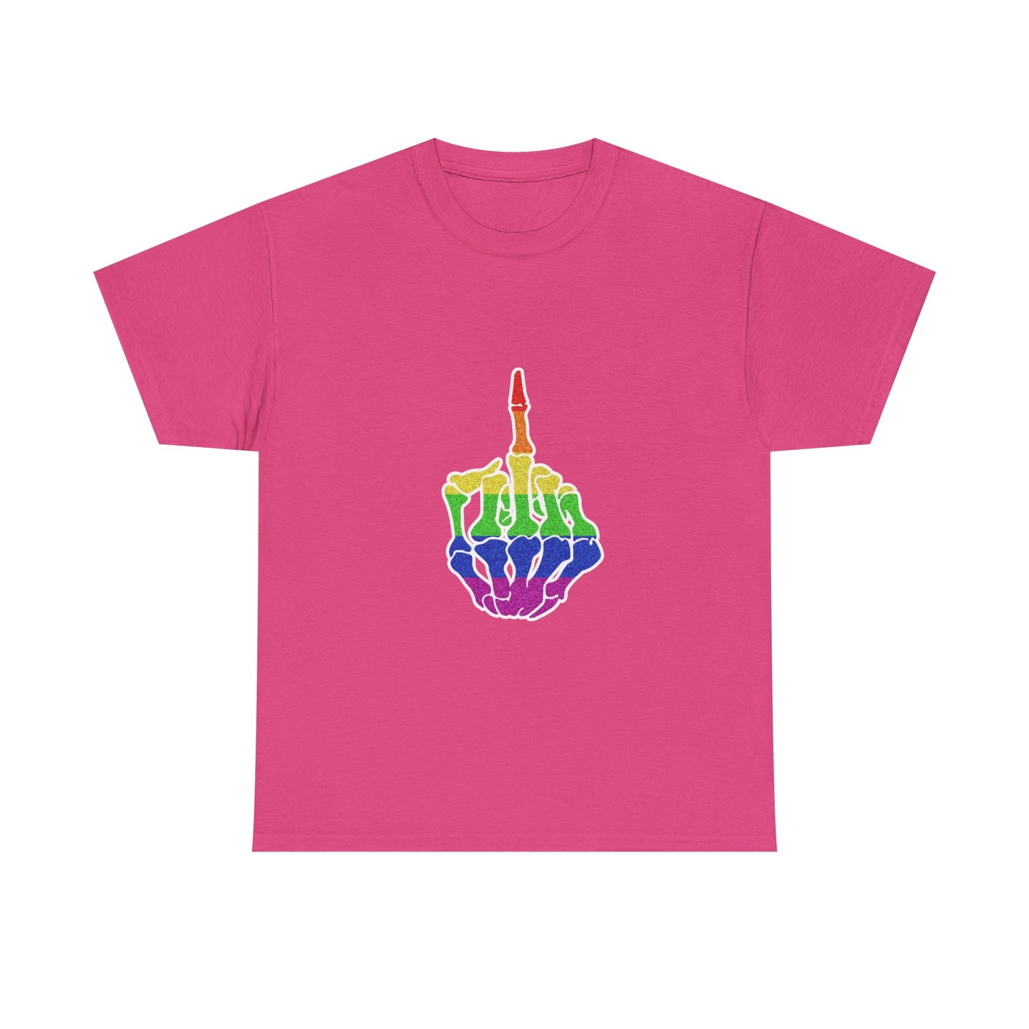 Rainbow Rebellion Skeleton Hand Unisex Cotton Top