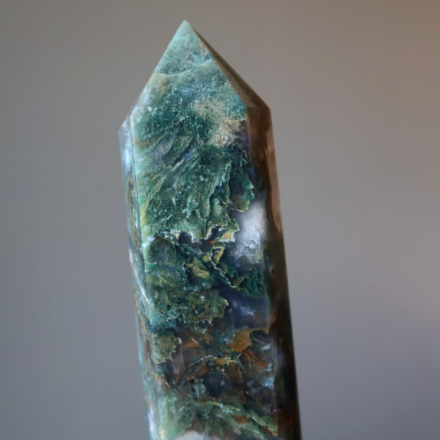 Moss Agate Tower Wand Witch of the Green Forest