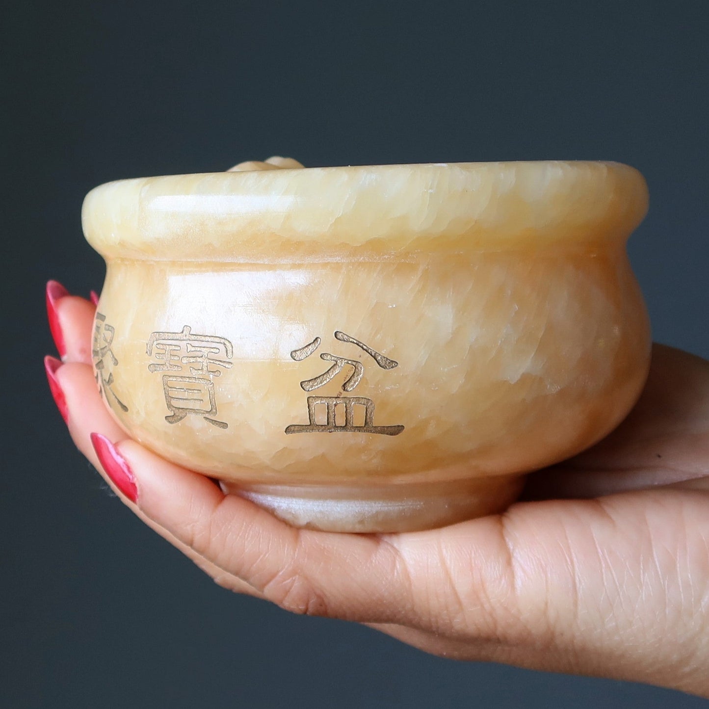 Yellow Calcite Money Bowl Ingot Set Wealth Feng Shui