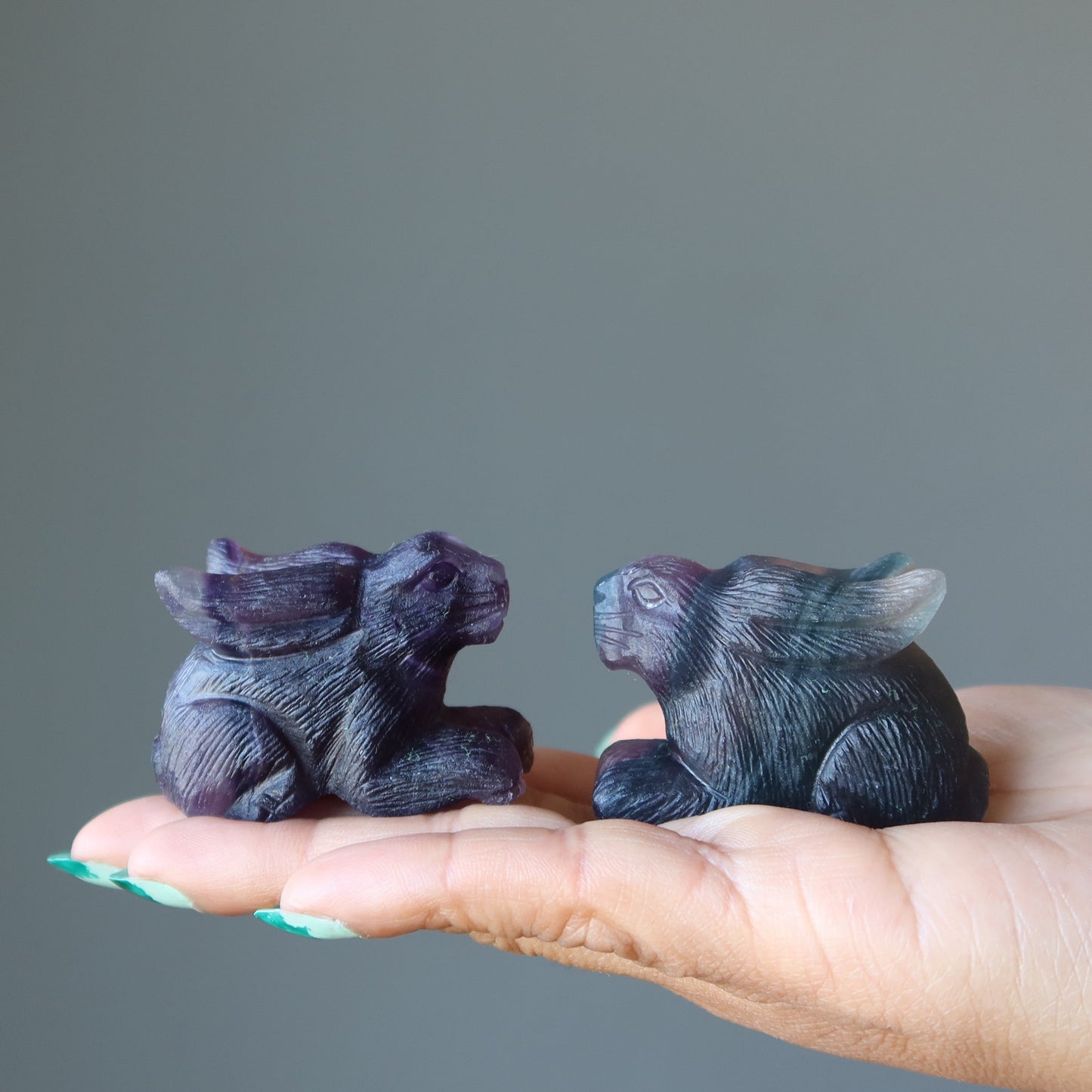 Fluorite Rabbit Hop to Healing Crystal Purple Bunny