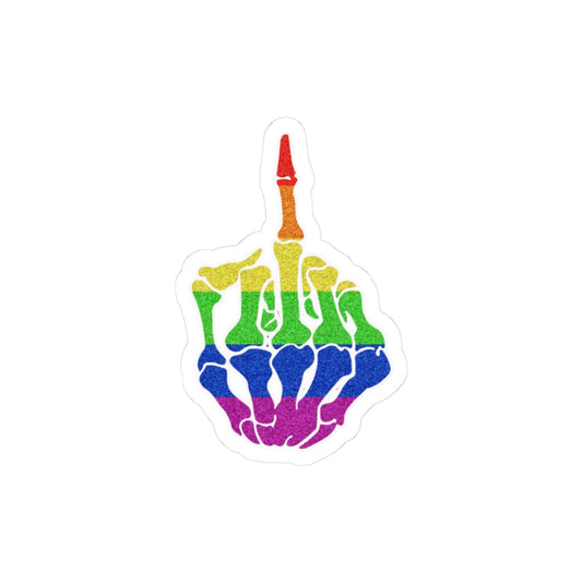 Pride Kiss-Cut Stickers | Rainbow Rebellion Skeleton Hand, Laptop Decal, Not a Phase, Colorful Vinyl Art, Pride Gifts, Self-Expression Stickers