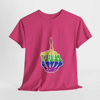 Rainbow Rebellion Skeleton Hand Unisex Cotton Top