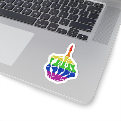 Pride Kiss-Cut Stickers | Rainbow Rebellion Skeleton Hand, Laptop Decal, Not a Phase, Colorful Vinyl Art, Pride Gifts, Self-Expression Stickers