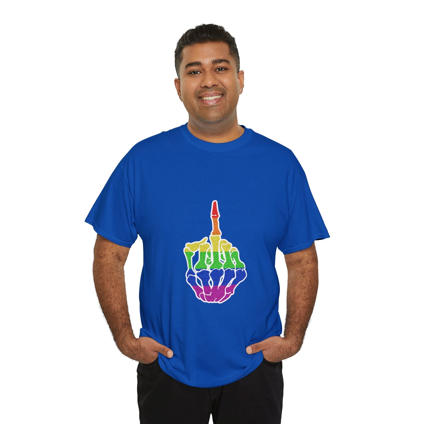 Rainbow Rebellion Skeleton Hand Unisex Cotton Top