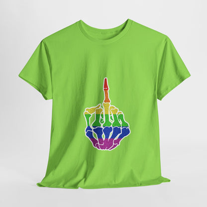 Rainbow Rebellion Skeleton Hand Unisex Cotton Top