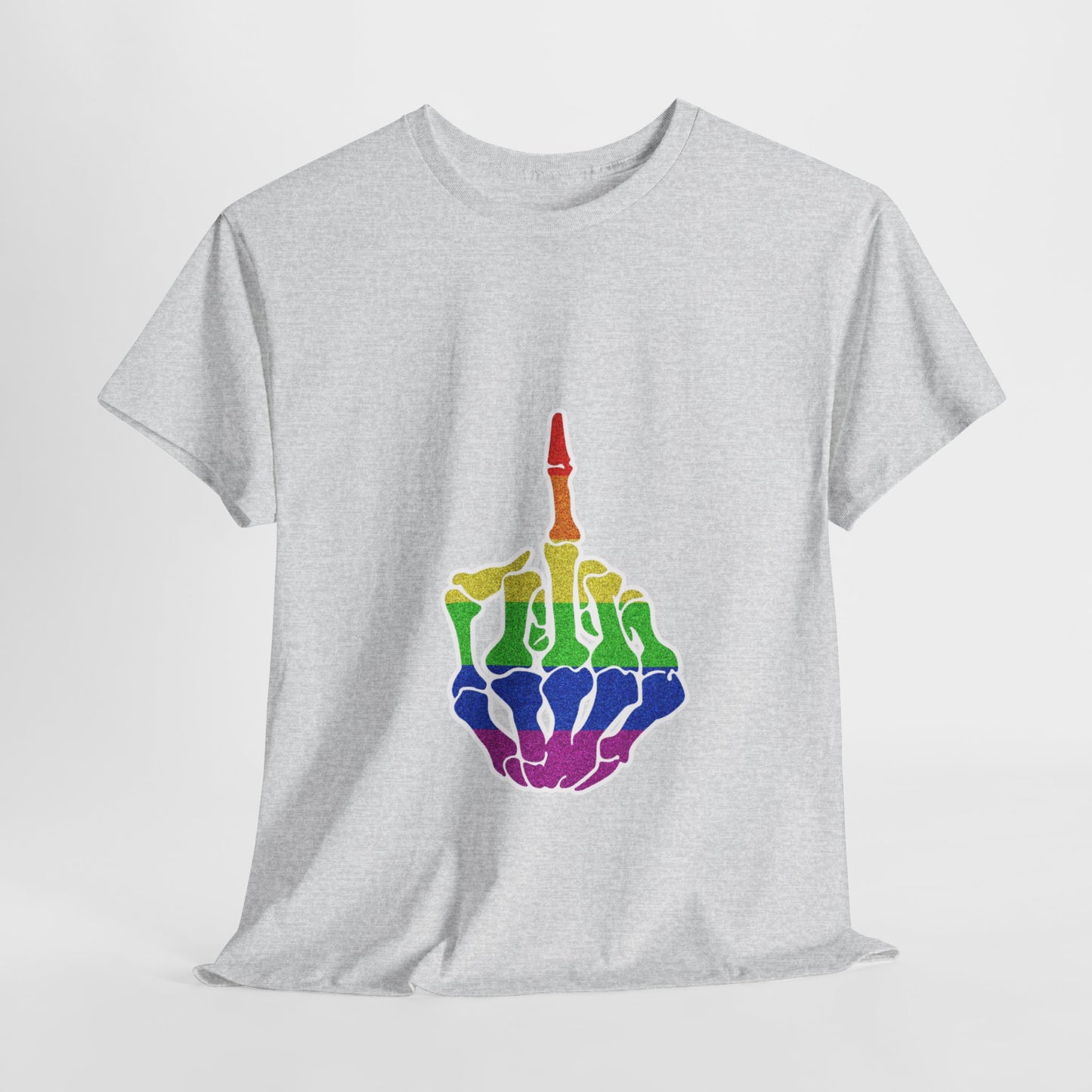 Rainbow Rebellion Skeleton Hand Unisex Cotton Top