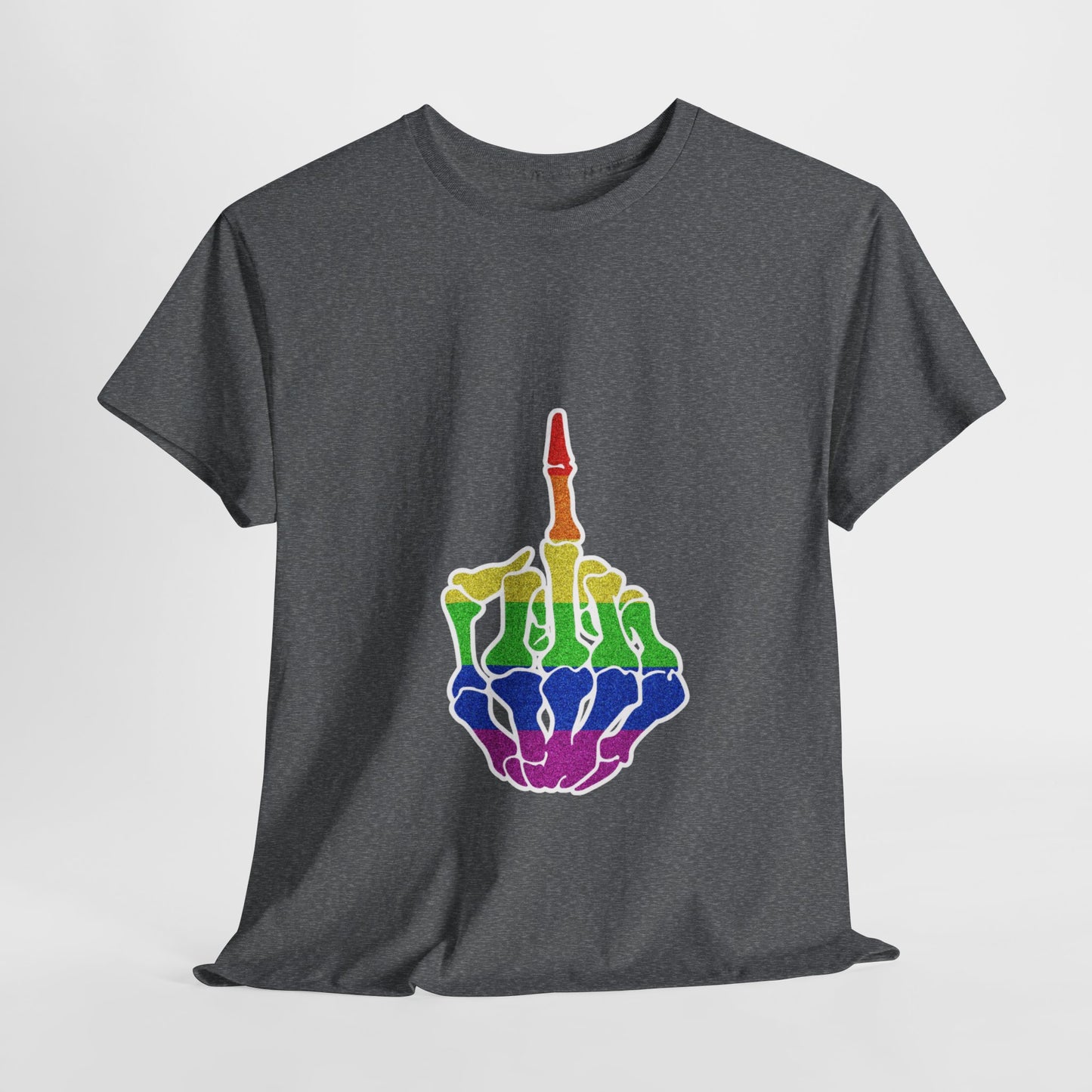Rainbow Rebellion Skeleton Hand Unisex Cotton Top