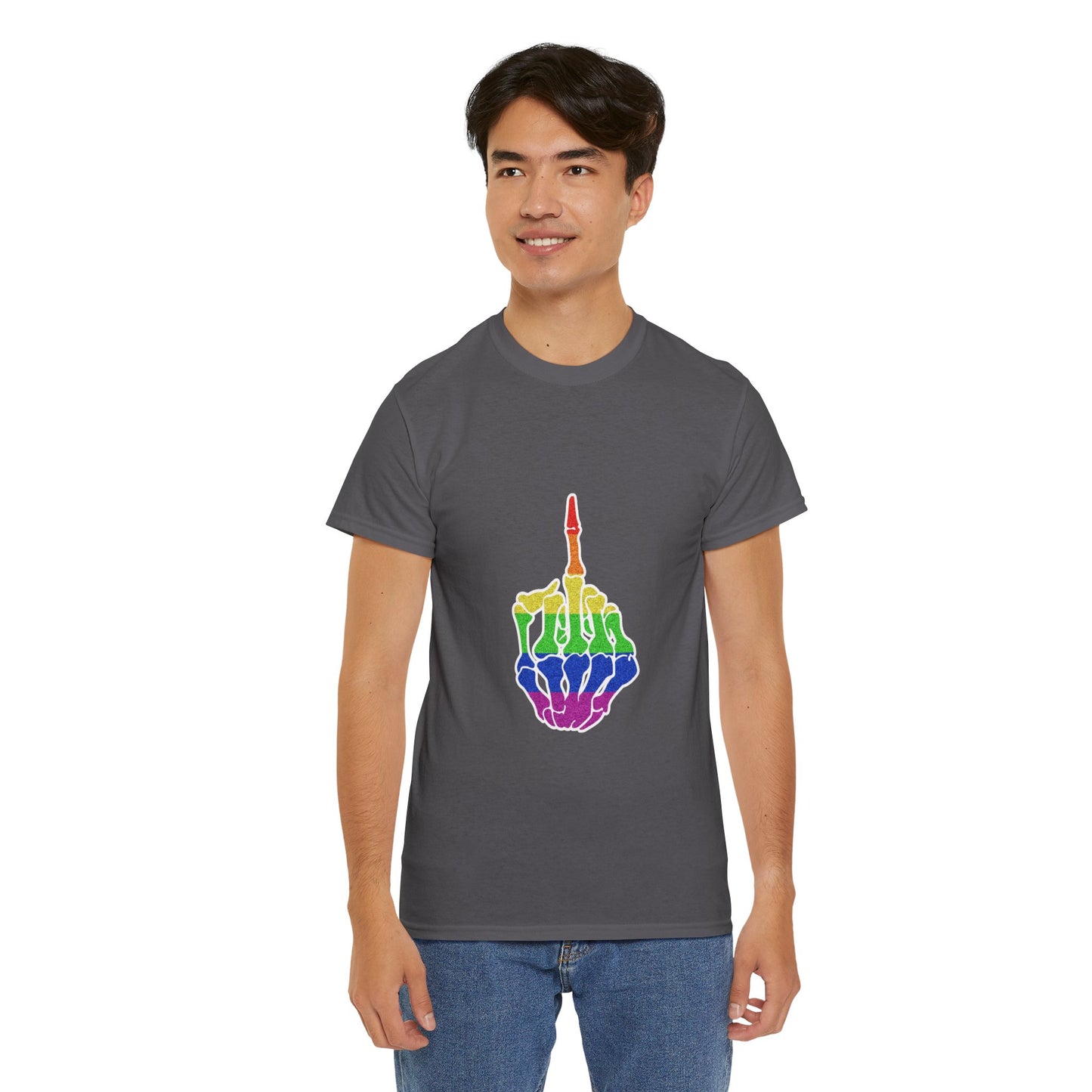 Rainbow Rebellion Skeleton Hand Unisex Cotton Top