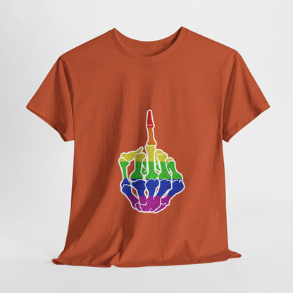 Rainbow Rebellion Skeleton Hand Unisex Cotton Top