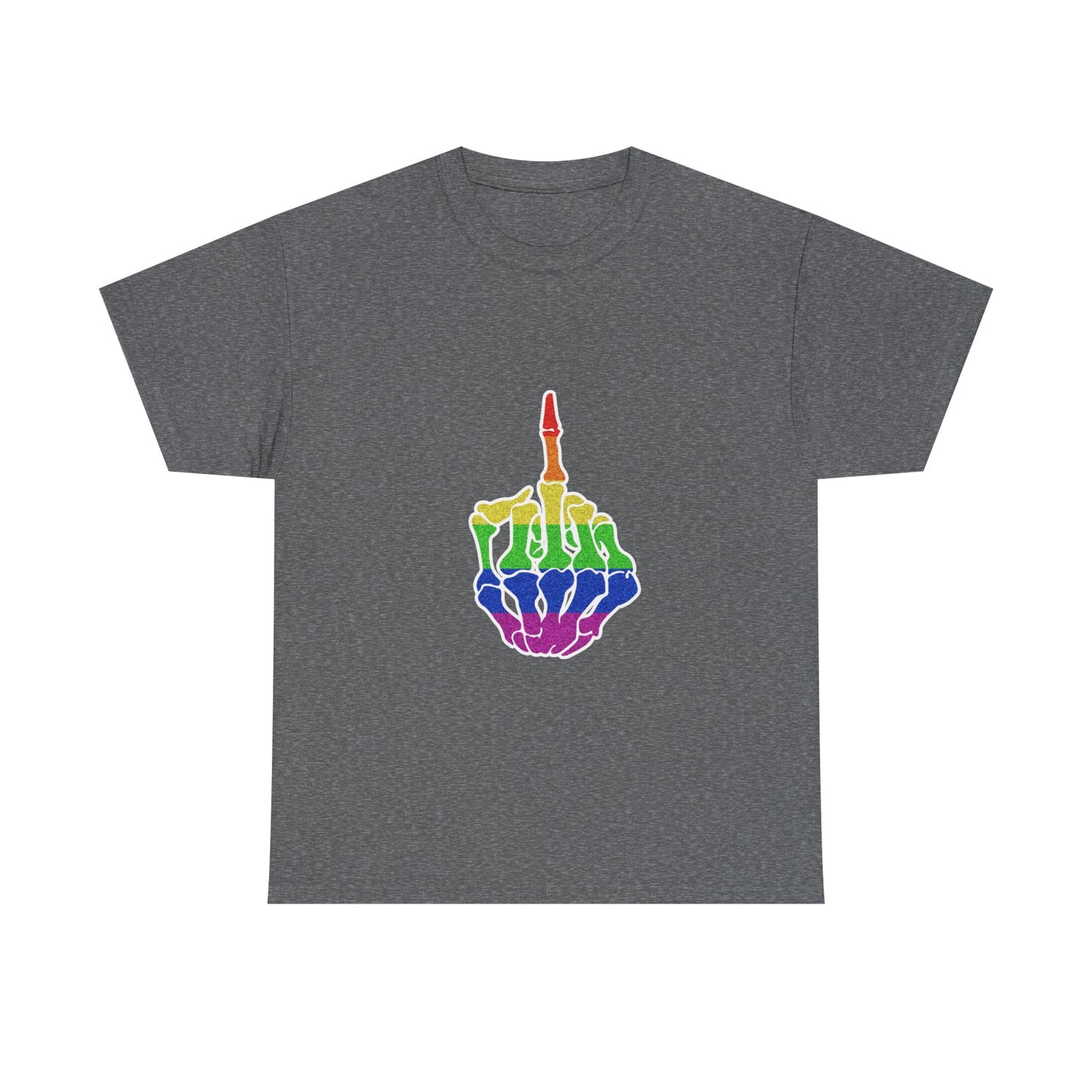 Rainbow Rebellion Skeleton Hand Unisex Cotton Top