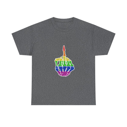 Rainbow Rebellion Skeleton Hand Unisex Cotton Top
