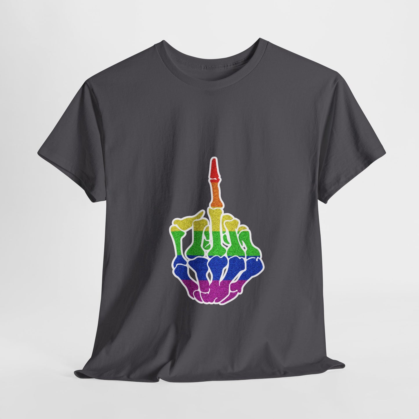 Rainbow Rebellion Skeleton Hand Unisex Cotton Top