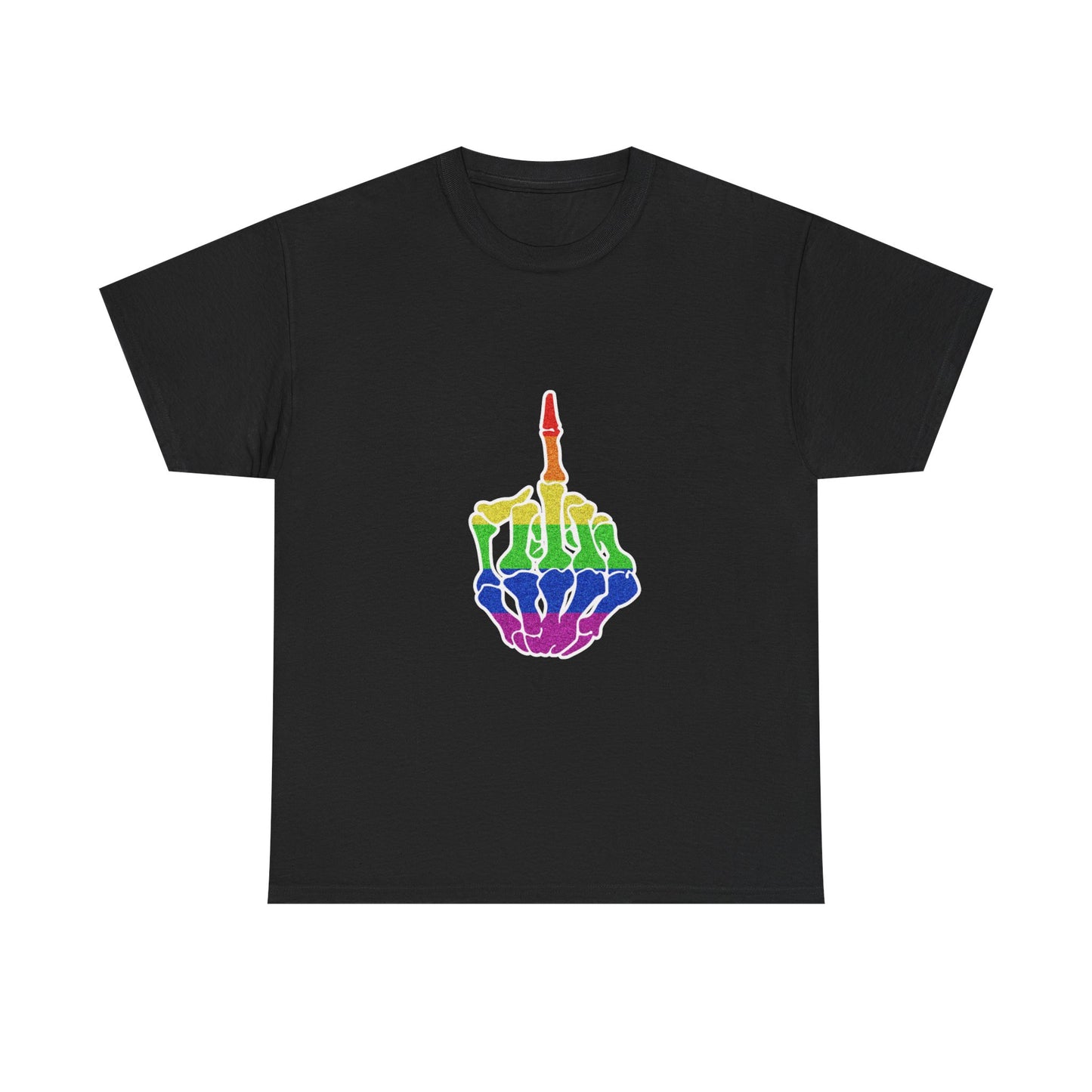 Rainbow Rebellion Skeleton Hand Unisex Cotton Top