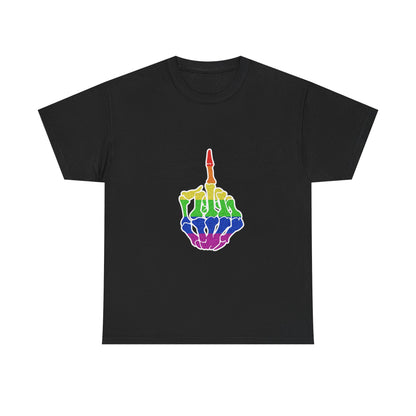 Rainbow Rebellion Skeleton Hand Unisex Cotton Top
