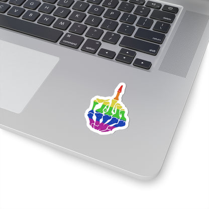 Pride Kiss-Cut Stickers | Rainbow Rebellion Skeleton Hand, Laptop Decal, Not a Phase, Colorful Vinyl Art, Pride Gifts, Self-Expression Stickers