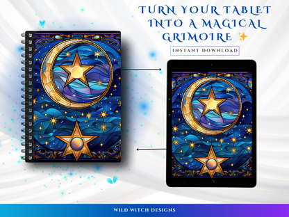 Blue Celestial Digital Planning Journal | Witchcraft Planner | Magical Journal | Digital Download | Goodnotes Compatible