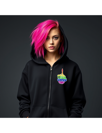 Rainbow Rebellion Skeleton Hand Unisex Hoodie