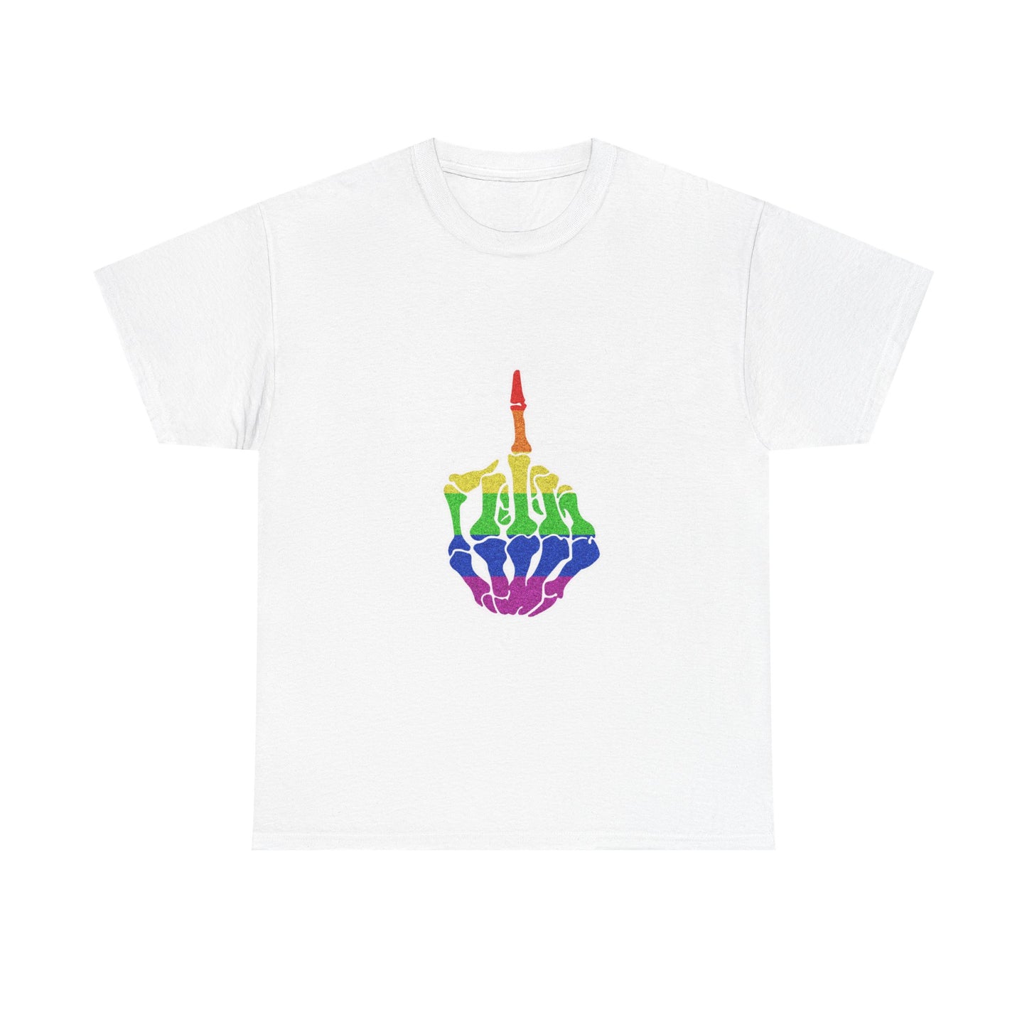 Rainbow Rebellion Skeleton Hand Unisex Cotton Top