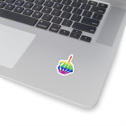 Pride Kiss-Cut Stickers | Rainbow Rebellion Skeleton Hand, Laptop Decal, Not a Phase, Colorful Vinyl Art, Pride Gifts, Self-Expression Stickers