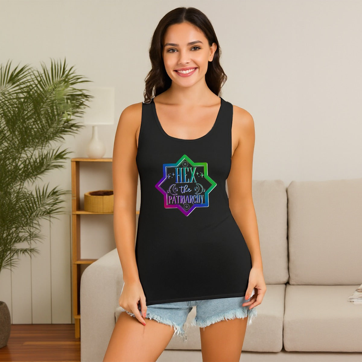 Hex the Patriarchy: Cosmic Conjure Women's Lace Tank