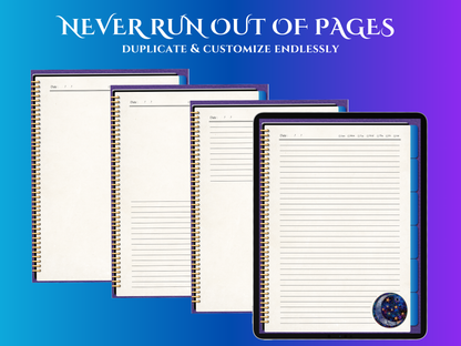 Blue Celestial Digital Planning Journal | Witchcraft Planner | Magical Journal | Digital Download | Goodnotes Compatible