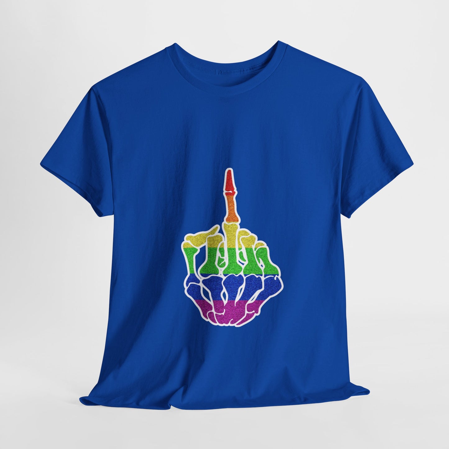 Rainbow Rebellion Skeleton Hand Unisex Cotton Top