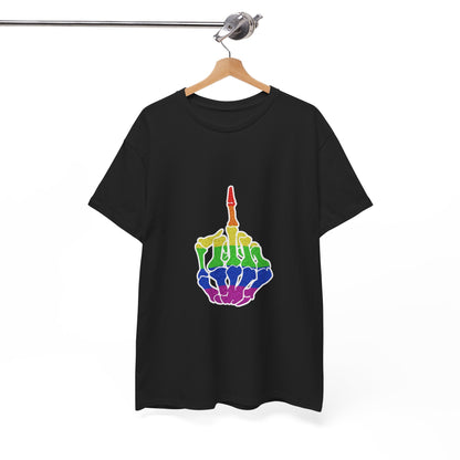 Rainbow Rebellion Skeleton Hand Unisex Cotton Top