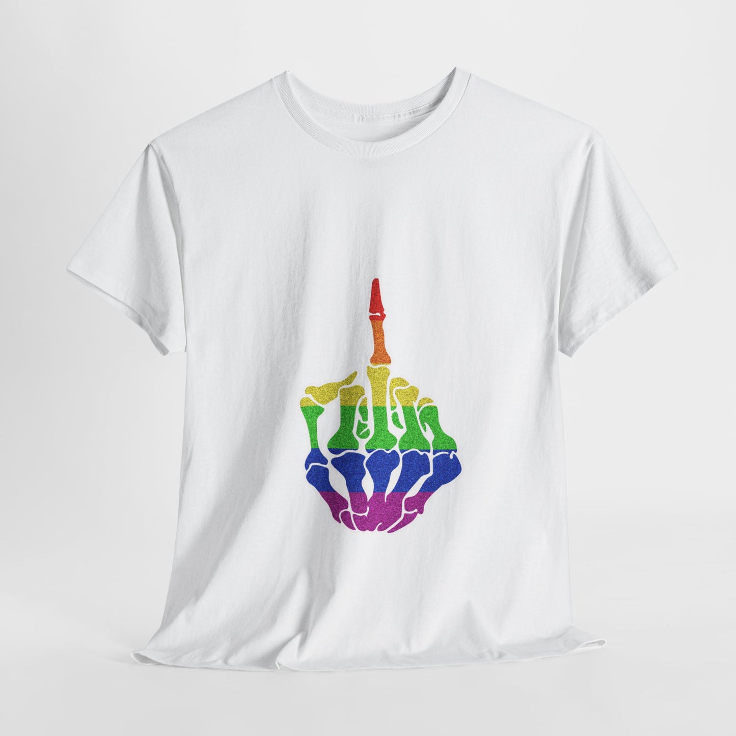Rainbow Rebellion Skeleton Hand Unisex Cotton Top