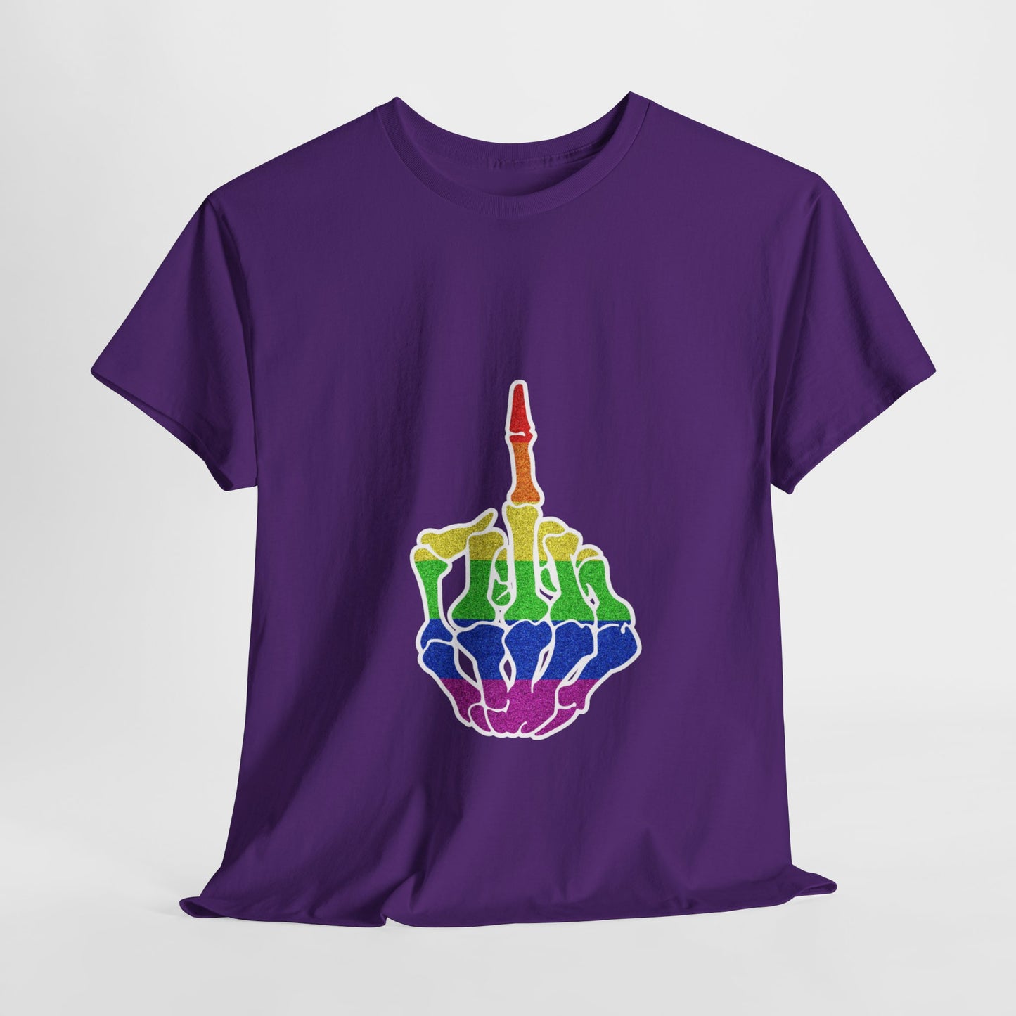 Rainbow Rebellion Skeleton Hand Unisex Cotton Top