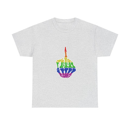 Rainbow Rebellion Skeleton Hand Unisex Cotton Top