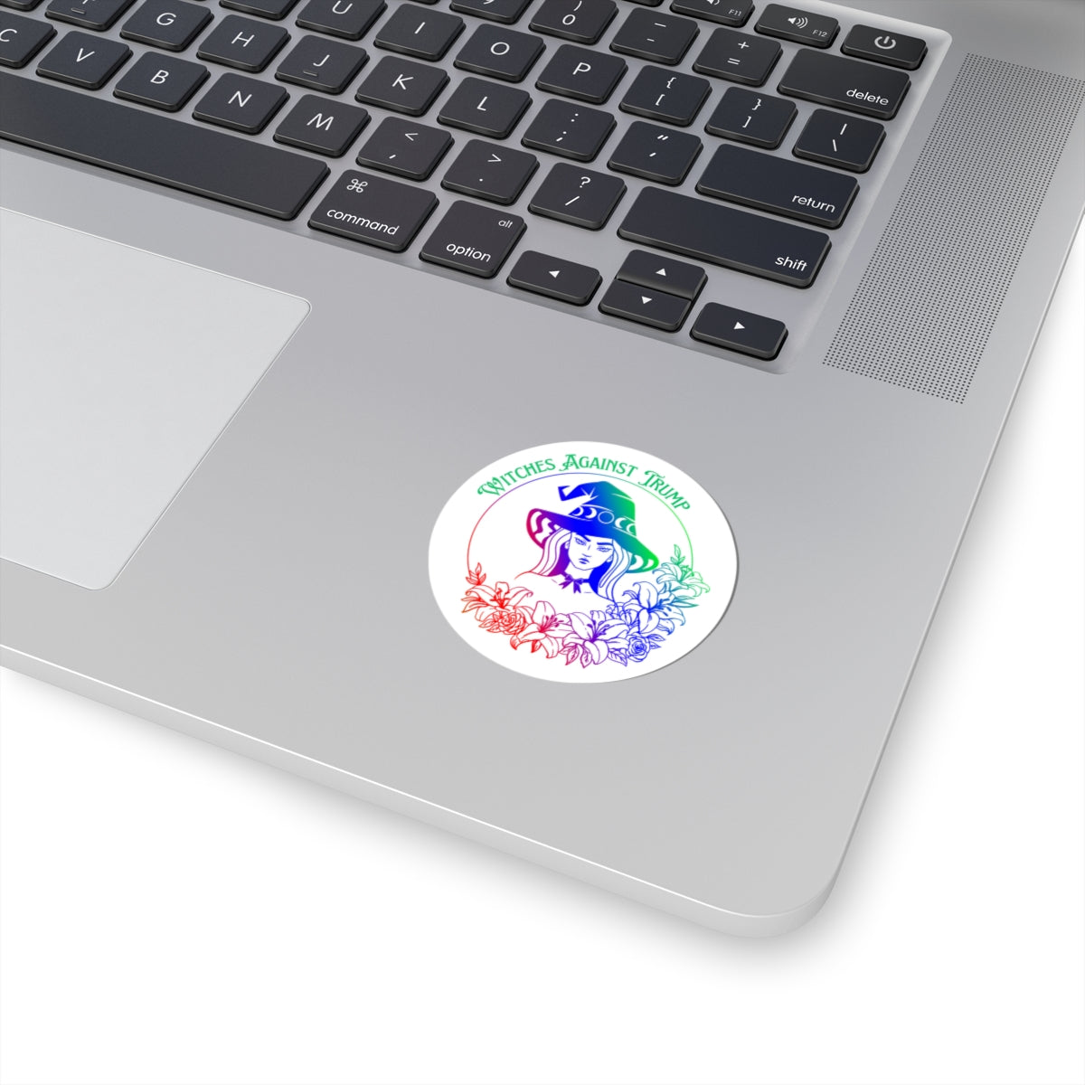 Witches Against Trump Kiss-Cut Stickers - Colorful Witch Design for Empowerment & Activism