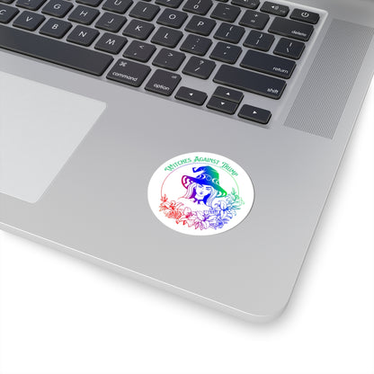 Witches Against Trump Kiss-Cut Stickers - Colorful Witch Design for Empowerment & Activism
