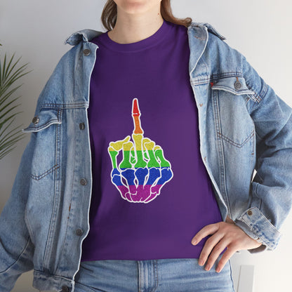 Rainbow Rebellion Skeleton Hand Unisex Cotton Top
