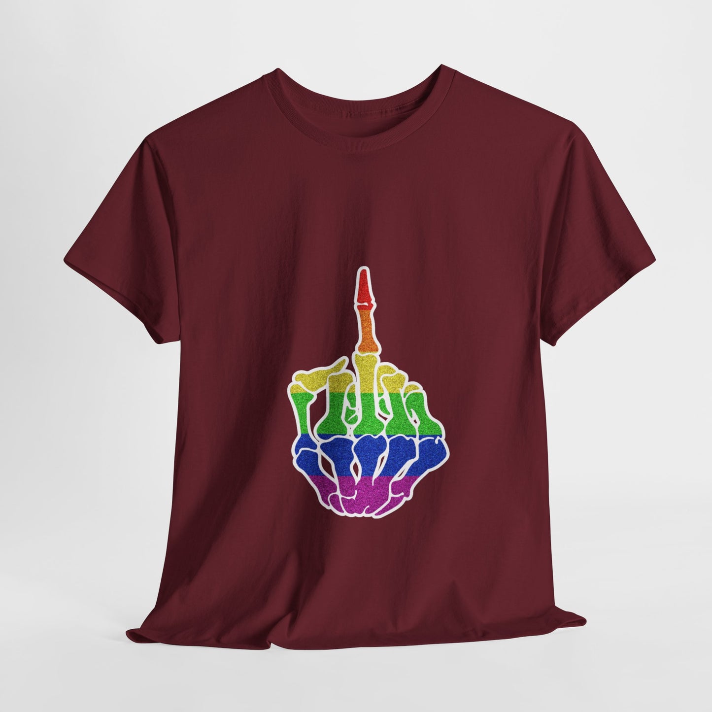 Rainbow Rebellion Skeleton Hand Unisex Cotton Top