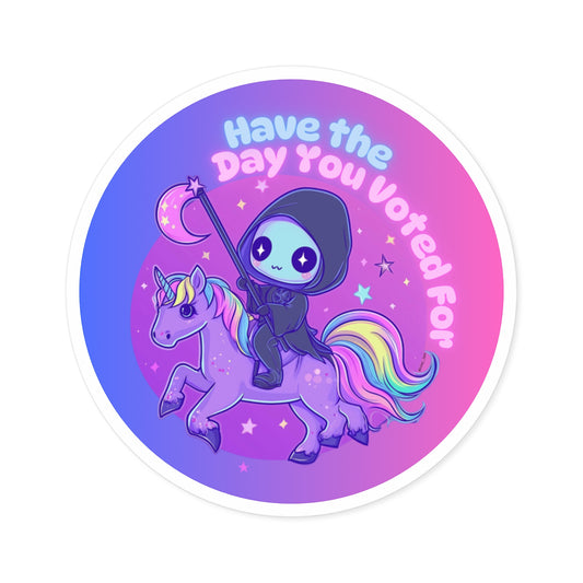 Gothic Unicorn Sticker | Fun Voter Gift, Laptop Decals, Party Favors, Positive Affirmation Decor