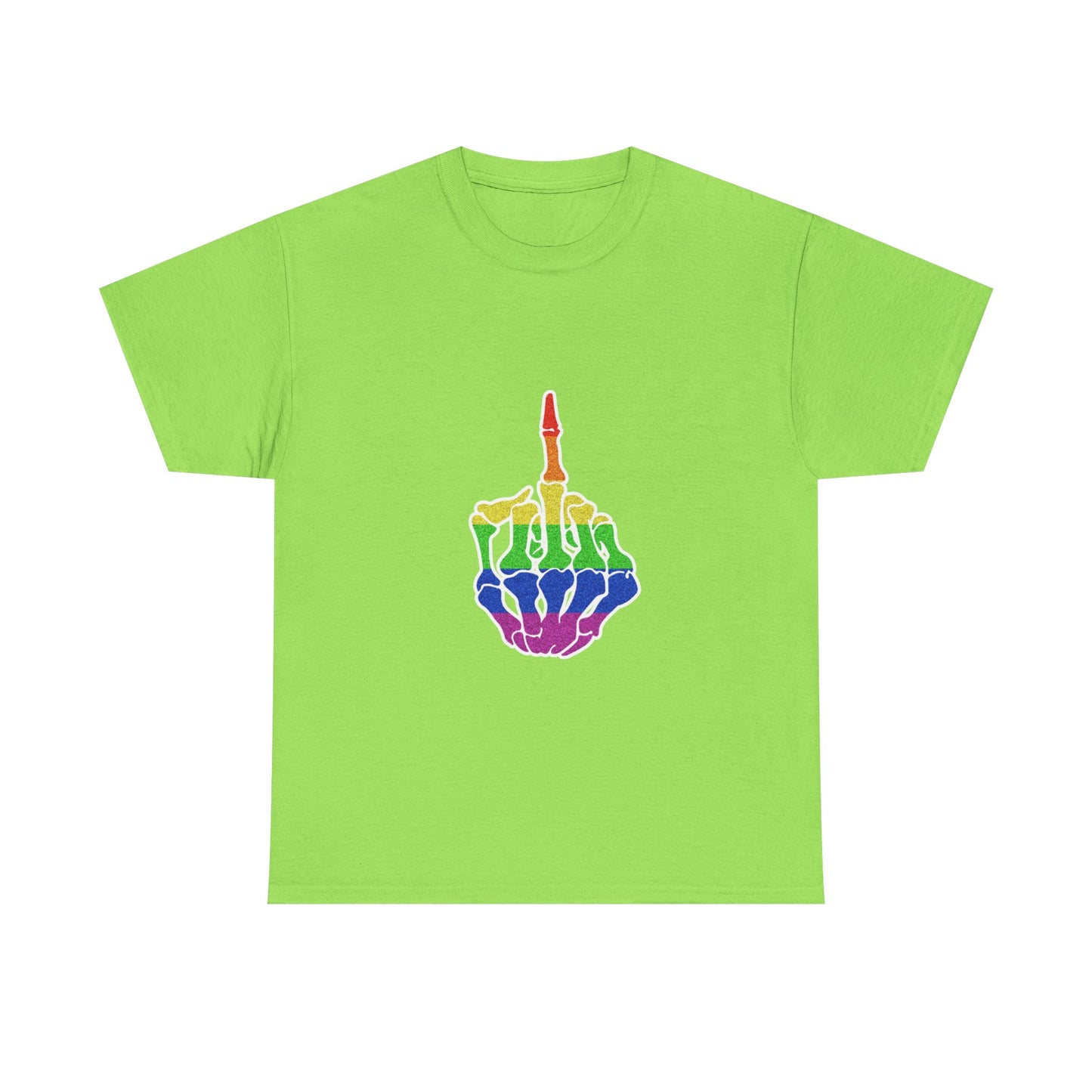 Rainbow Rebellion Skeleton Hand Unisex Cotton Top