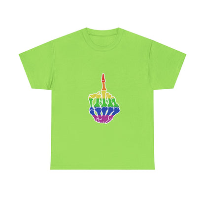 Rainbow Rebellion Skeleton Hand Unisex Cotton Top