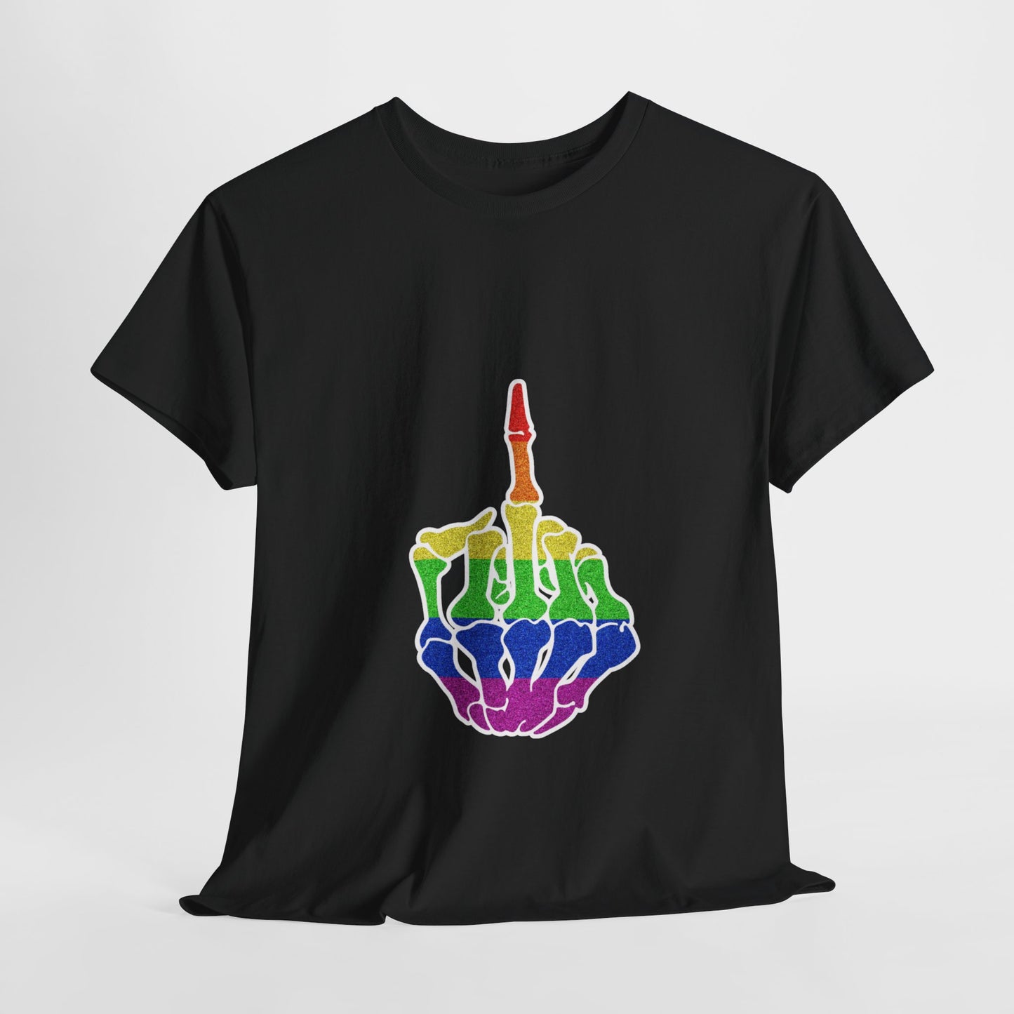 Rainbow Rebellion Skeleton Hand Unisex Cotton Top