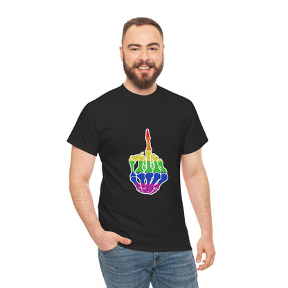 Rainbow Rebellion Skeleton Hand Unisex Cotton Top