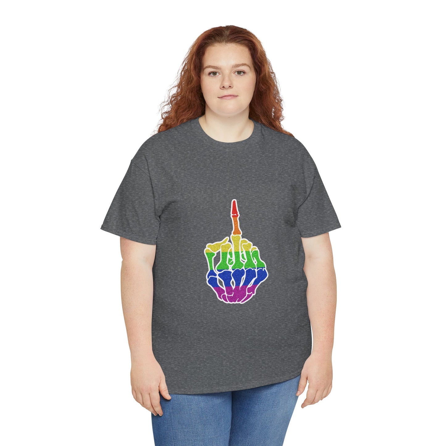 Rainbow Rebellion Skeleton Hand Unisex Cotton Top