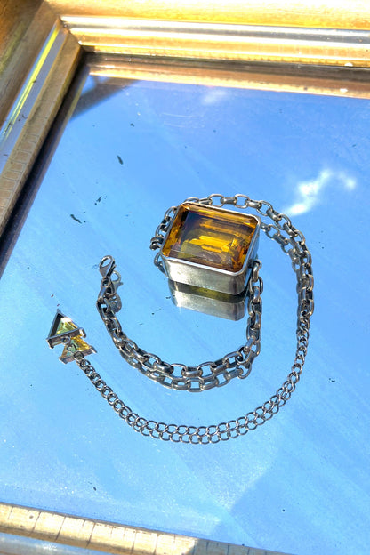 Square Goliath Choker in Golden (Silver)