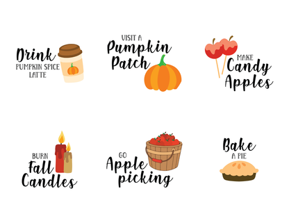 🍁 Fall Bucket List Digital Sticker Pack 🍁