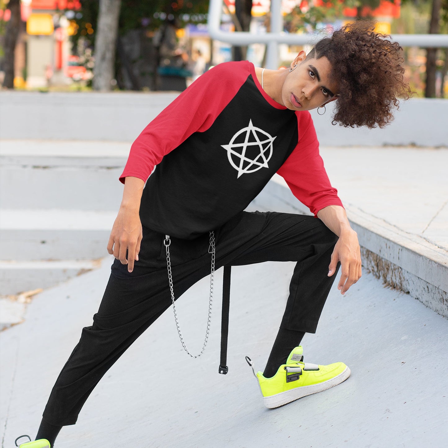 Pentagram Unisex Raglan 3/4 Sleeve Shirt