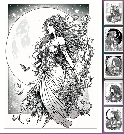 Celestial Witch Coloring Book - FREE Digital Download!
