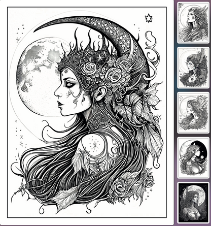 Celestial Witch Coloring Book - FREE Digital Download!