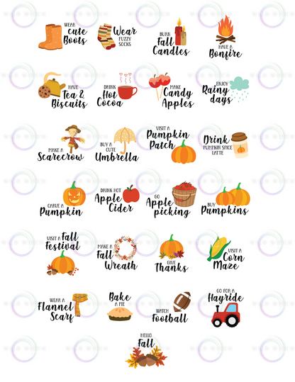 🍁 Fall Bucket List Digital Sticker Pack 🍁
