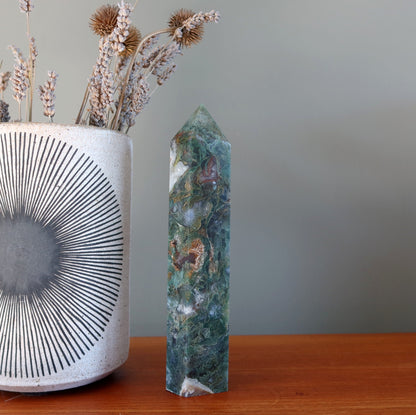 Moss Agate Tower Wand Witch of the Green Forest